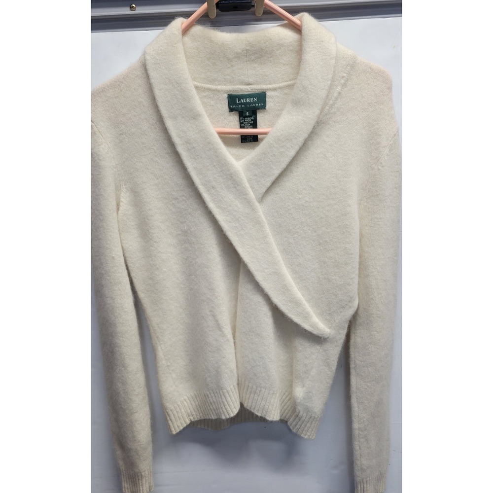 Lauren Ralph Lauren Women's Cream Shawl Collar Cardigan Sweater